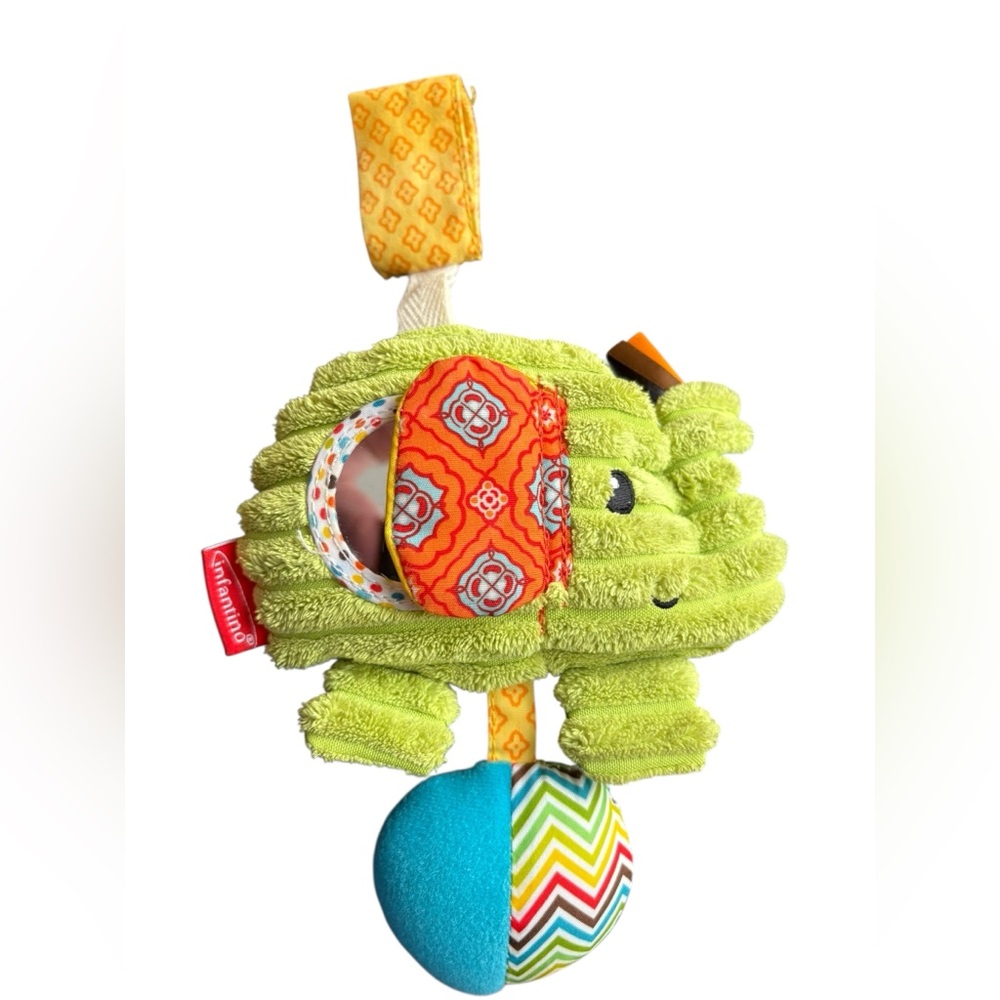 Infantino Baby Stroller/Car Seat/Jumperoo Hanging Toy with Mirror Elephant Green